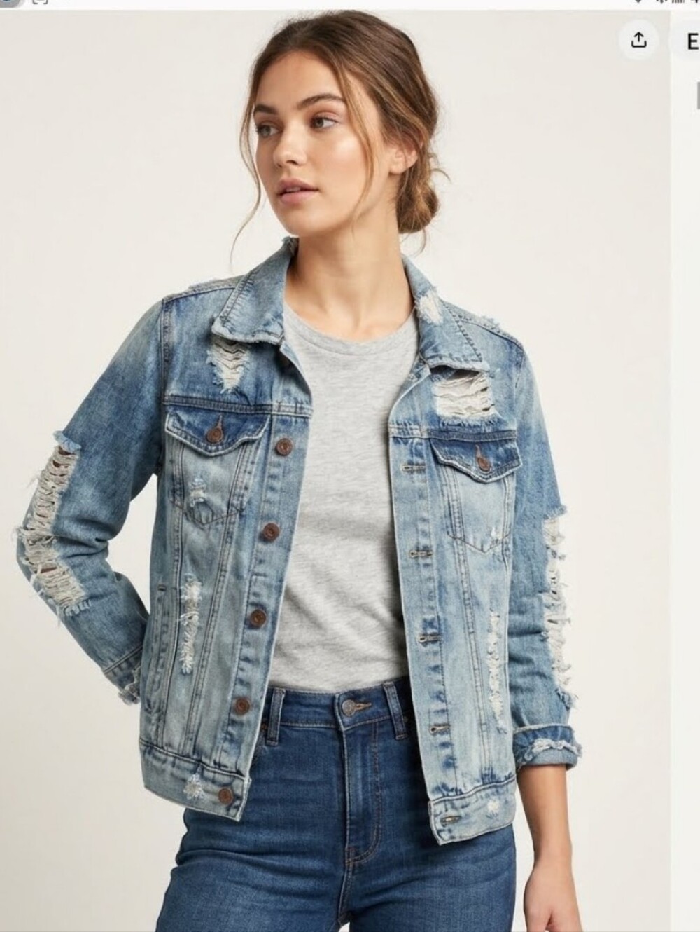 Refuge Distressed Denim Jacket